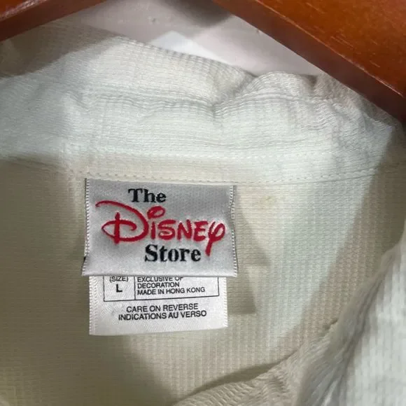 Disney Store Button Down Shirt Womens Size L Off White Pooh Embroidered - Picture 8 of 16